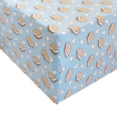 Copper Pearl S-Mores crib sheet close-up of breathable knit fabric