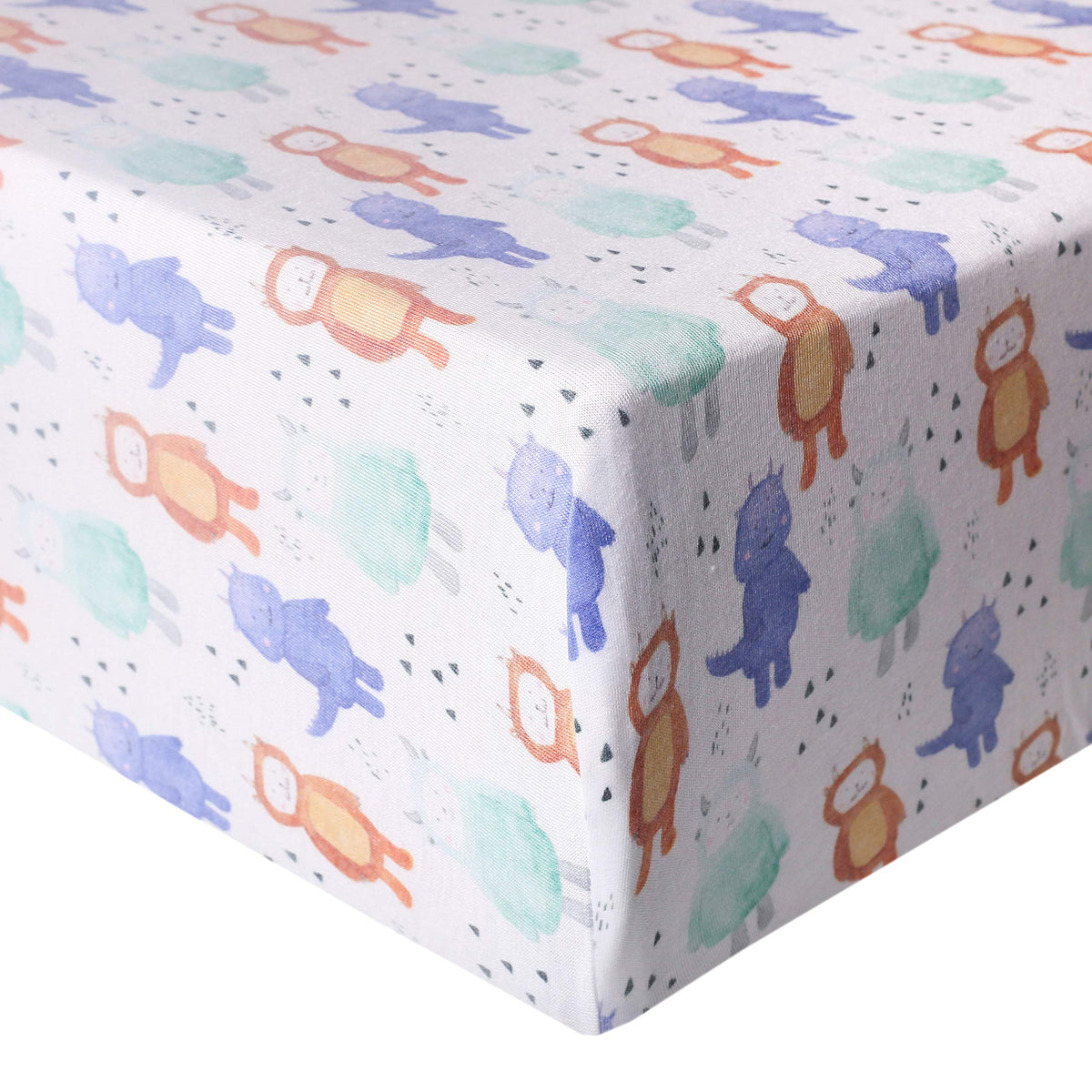 Copper Pearl premium knit crib sheet top view showing soft, breathable fit for baby sleep