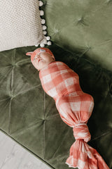Copper Pearl Ralphie swaddle large 46x46 inches demonstrates generous size.