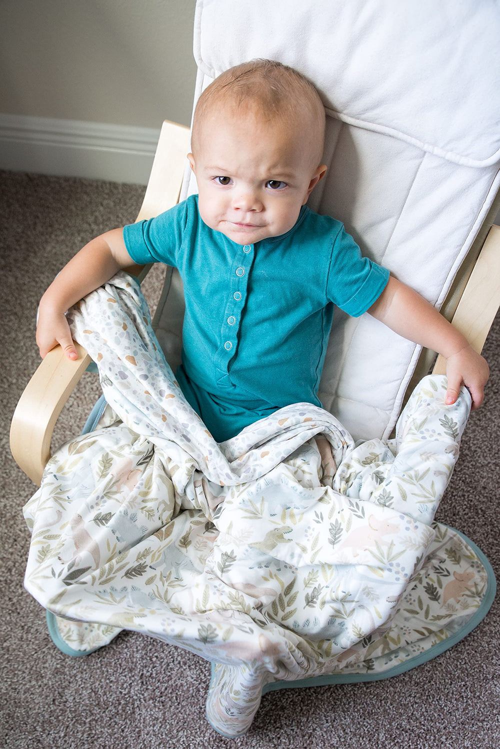 Copper Pearl Rex three-layer quilt demonstrates breathable fabric ideal for year-round use.