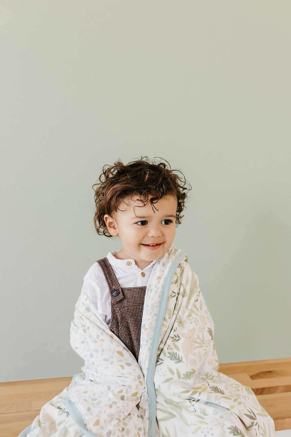 Copper Pearl Rex three-layer quilt with designer pattern suitable for modern nurseries.
