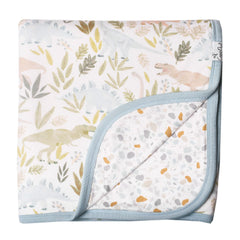 Copper Pearl Rex three-layer quilt soft-knit fabric offers gentle warmth for baby.