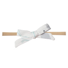 Copper Pearl Ribbon Baby Bow Bayside soft closeup for newborn comfort.