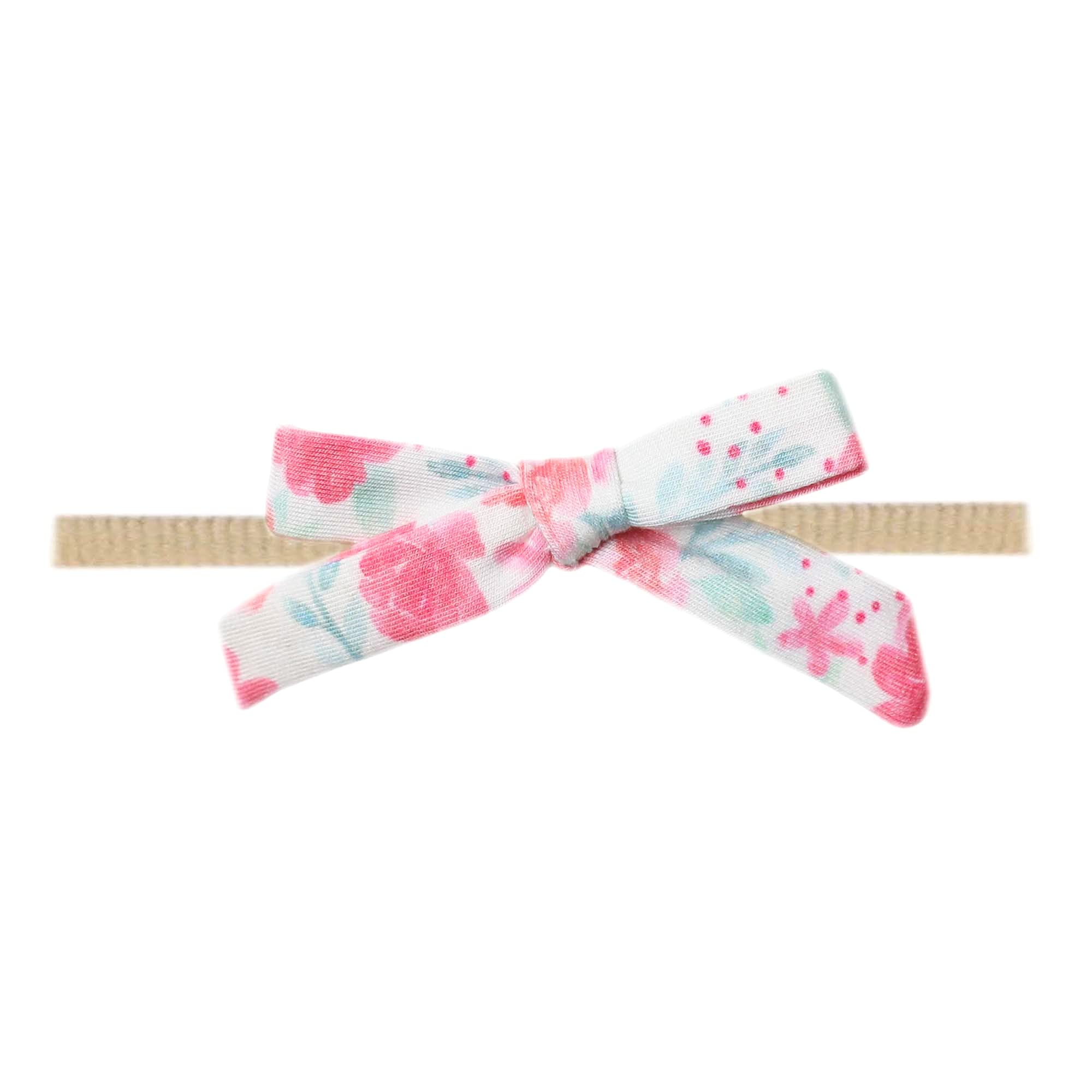 Copper Pearl Ribbon Baby Bow June closeup showing ultra-soft fabric and premium finish.
