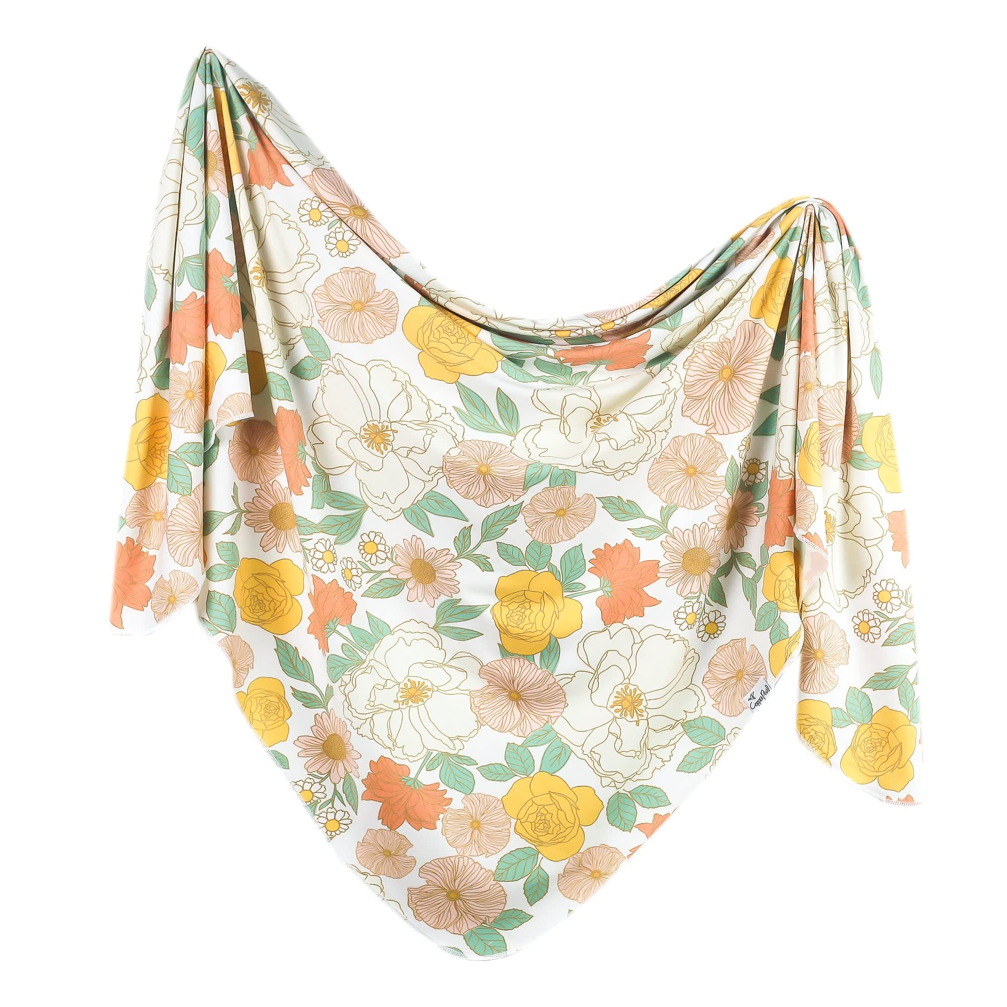 Copper Pearl Rose swaddle blanket: soft, breathable comfort for baby from newborn to toddler.