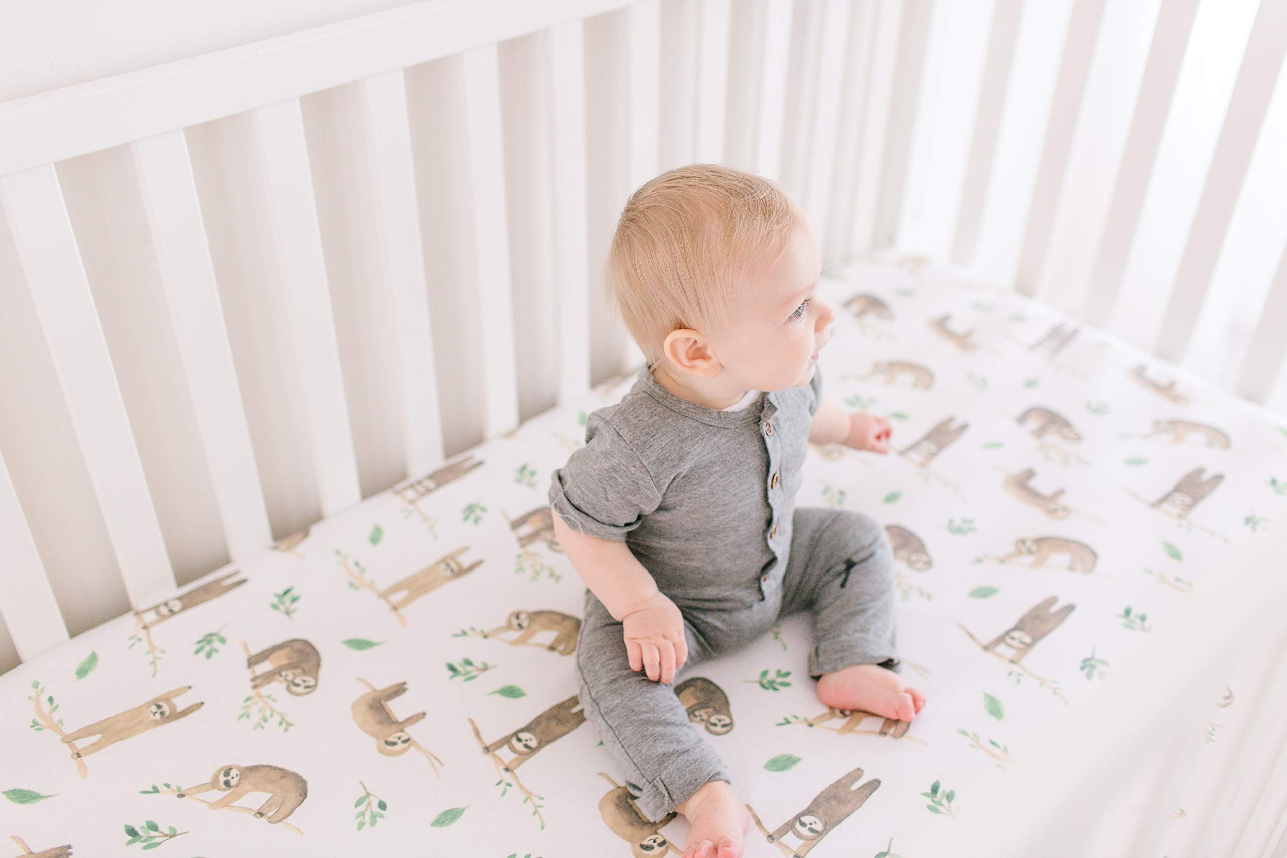 Copper Pearl safe-fit elastic edges close-up highlight secure cradle for peaceful sleeps