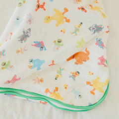 Copper Pearl Sesame Friends sleep bag worn by baby demonstrates three-layer warmth