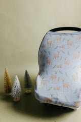 Copper Pearl shopping-cart cover shields baby from surfaces during shopping