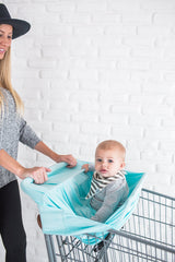 Copper Pearl The Skye shopping cart cover protecting baby from germs and wind