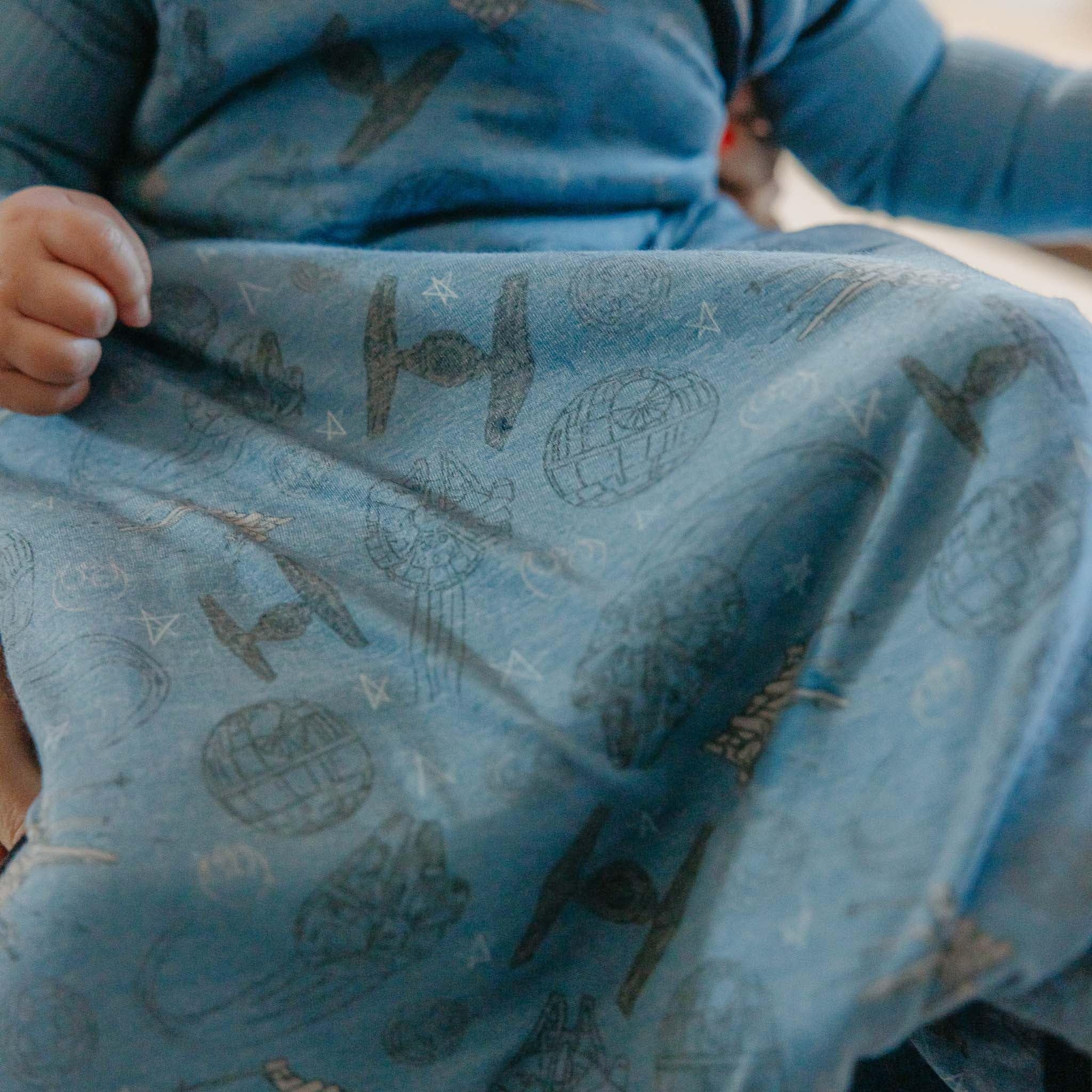 Modern print design adds nursery style to Copper Pearl sleep bags.