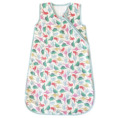 Copper Pearl Sleep Sack dinosaurs park print front view showing warm, cozy design