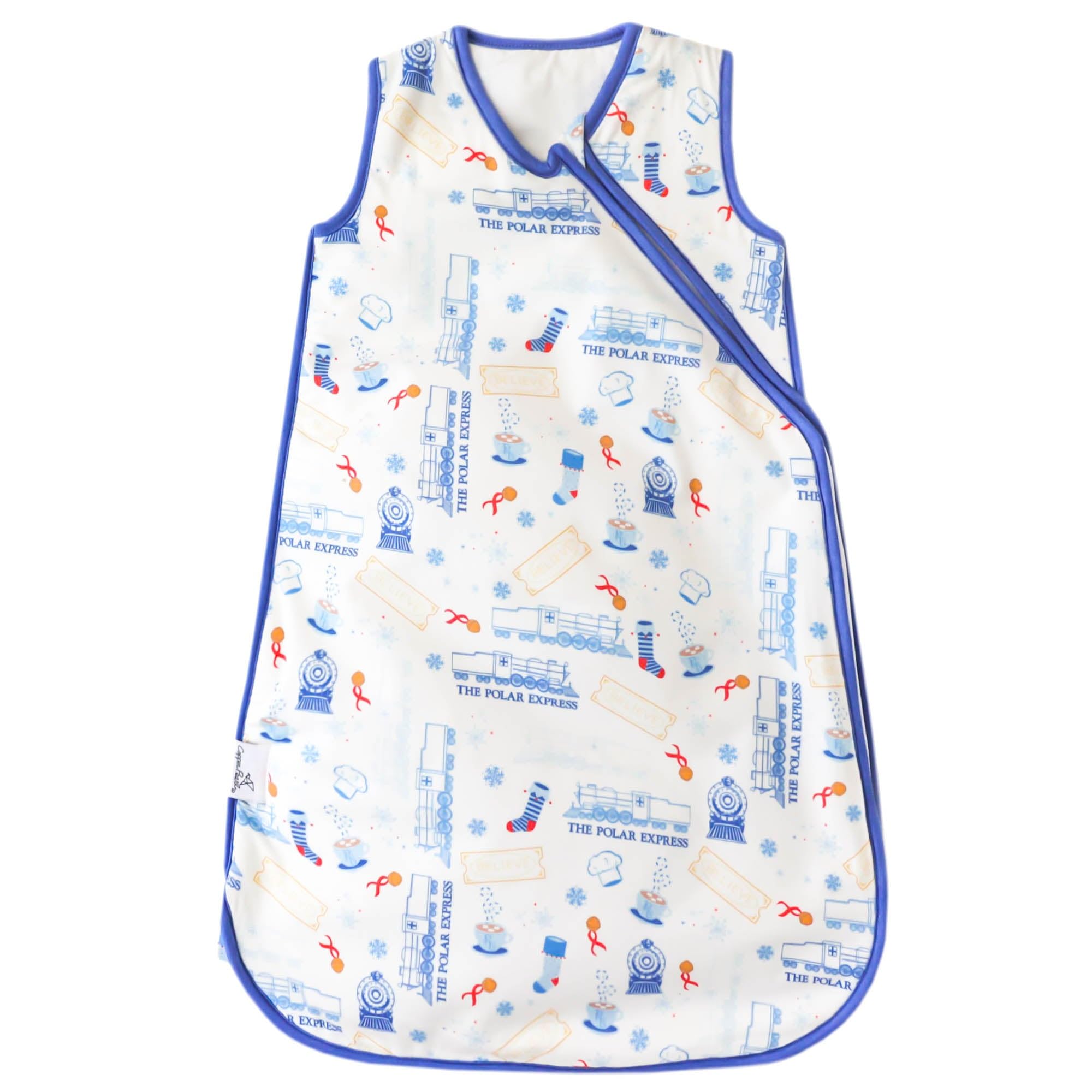 Copper Pearl Sleep Sack Polar Express front view, cozy sleeveless design for comfy nights.