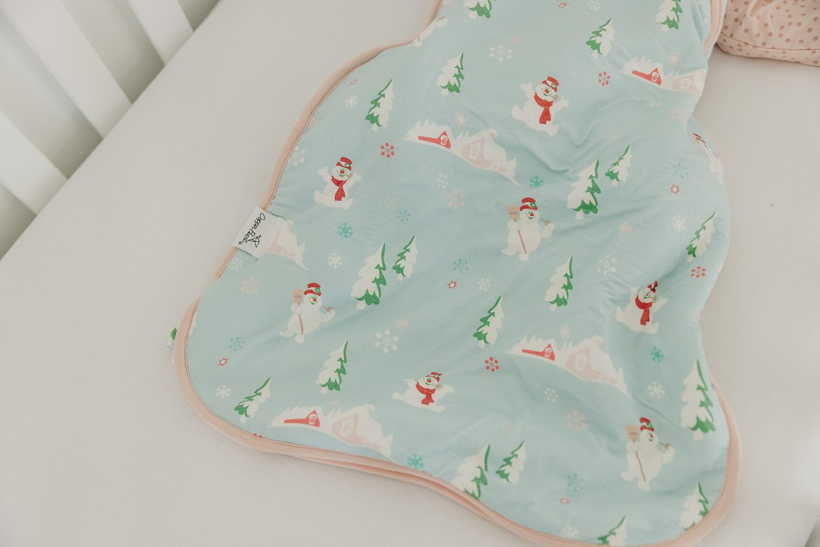 Copper Pearl Sleep Sack zipper cover protects delicate skin while baby snoozes.