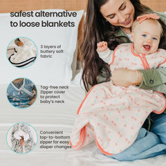 Copper Pearl Sleep Sack zipper from top to bottom for easy changes