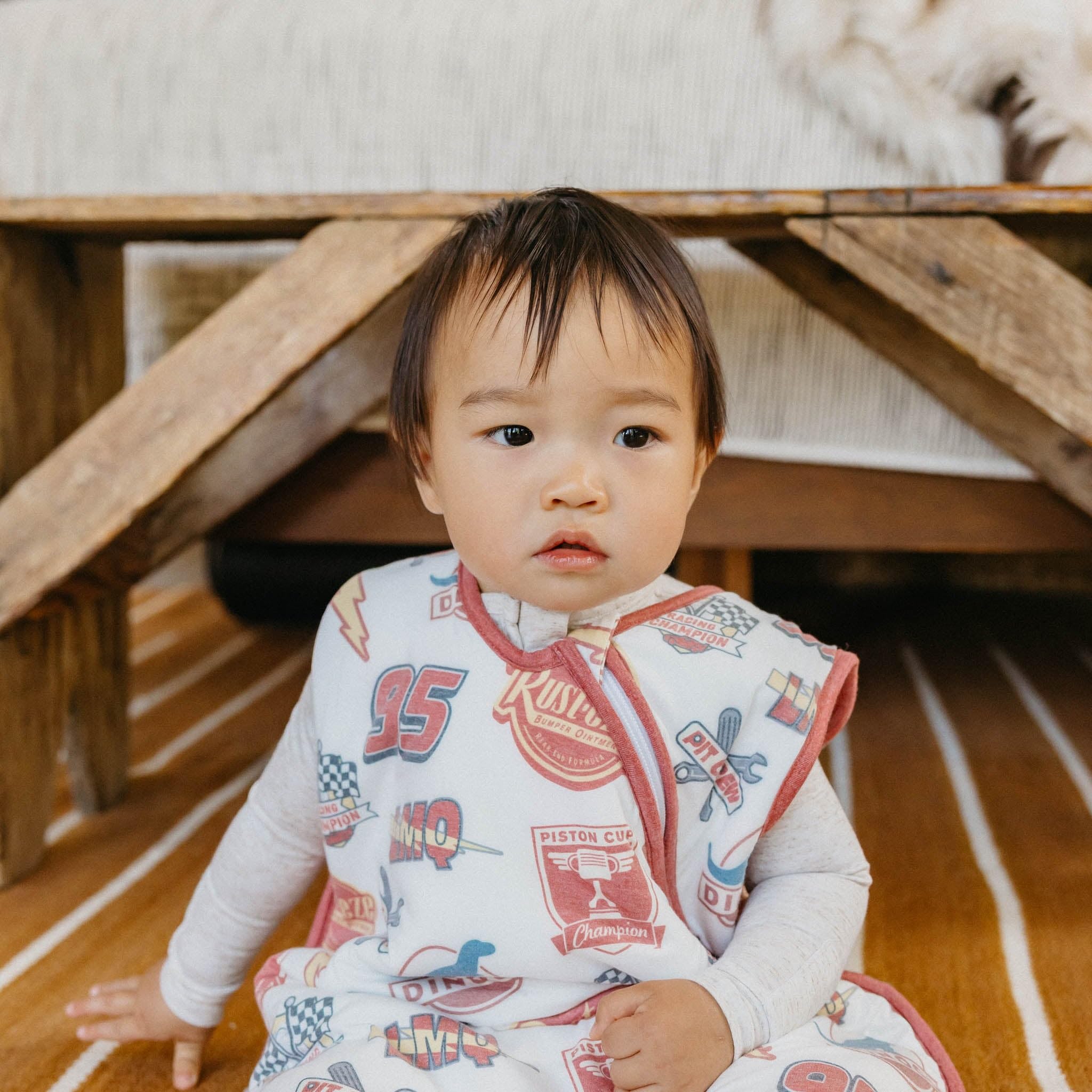 Sleeveless design keeps baby comfortable without overheating.
