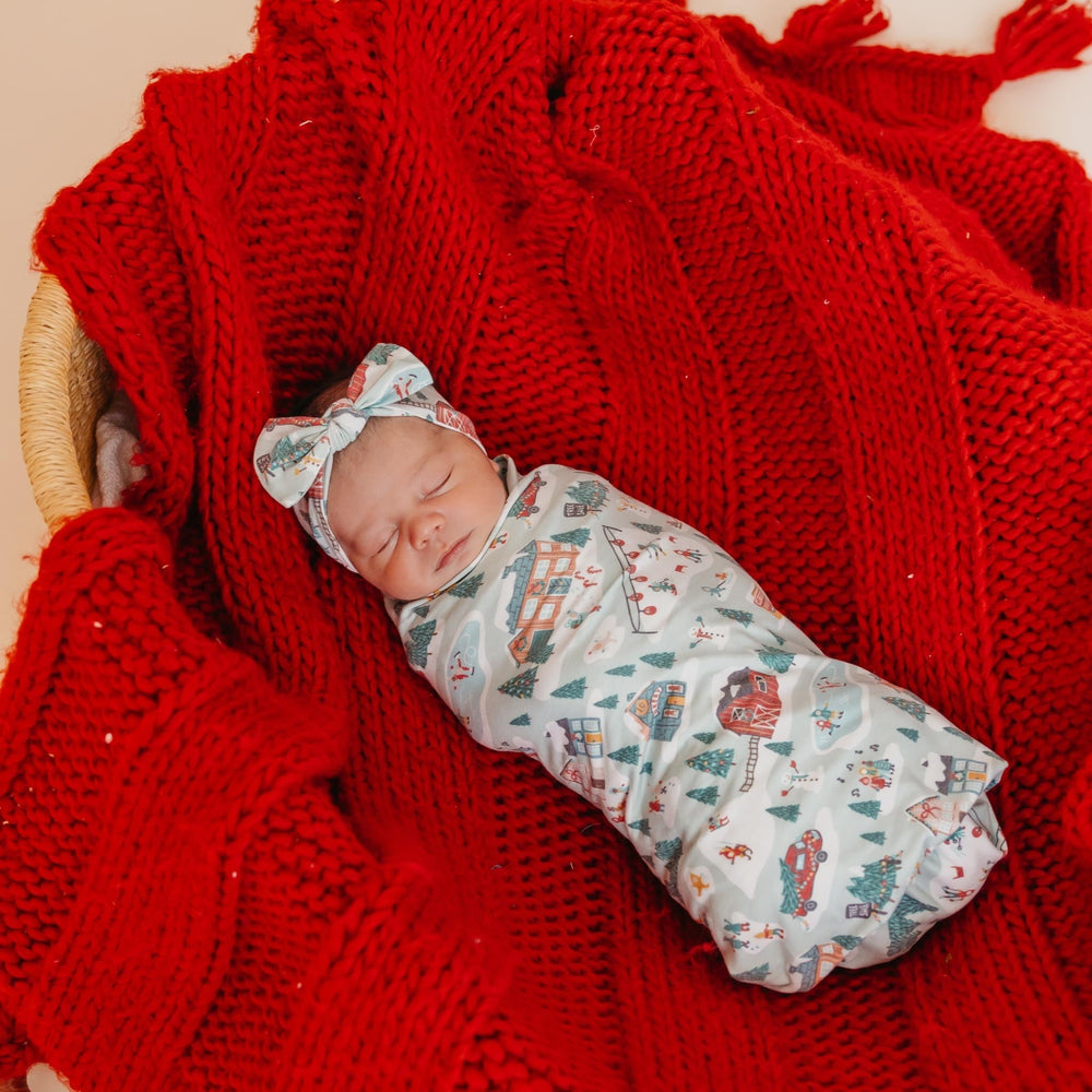 Copper Pearl Snowy Slopes knit blanket at bedtime for gentle warmth and calm.