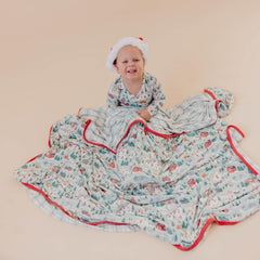 Copper Pearl Snowy Slopes Quilt knit fabric highlights ultra-soft breathable feel.