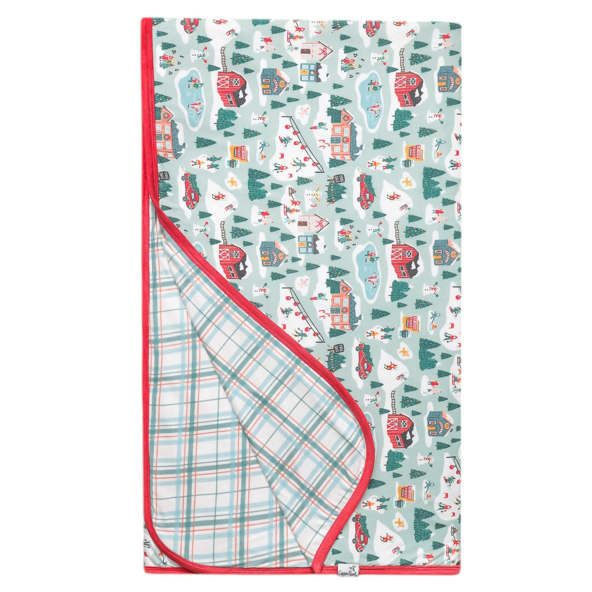 Copper Pearl Snowy Slopes Quilt reverse side showcases reversible comfort for cozy evenings.