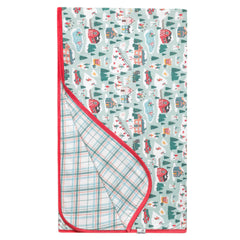 Copper Pearl Snowy Slopes Quilt reverse side showcases reversible comfort for cozy evenings.