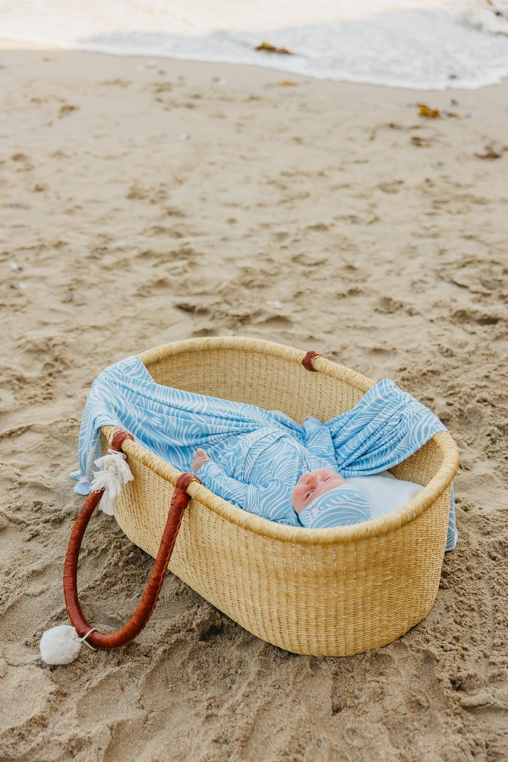 Copper Pearl Surf swaddle blanket stylish nursery essential and gift-ready.