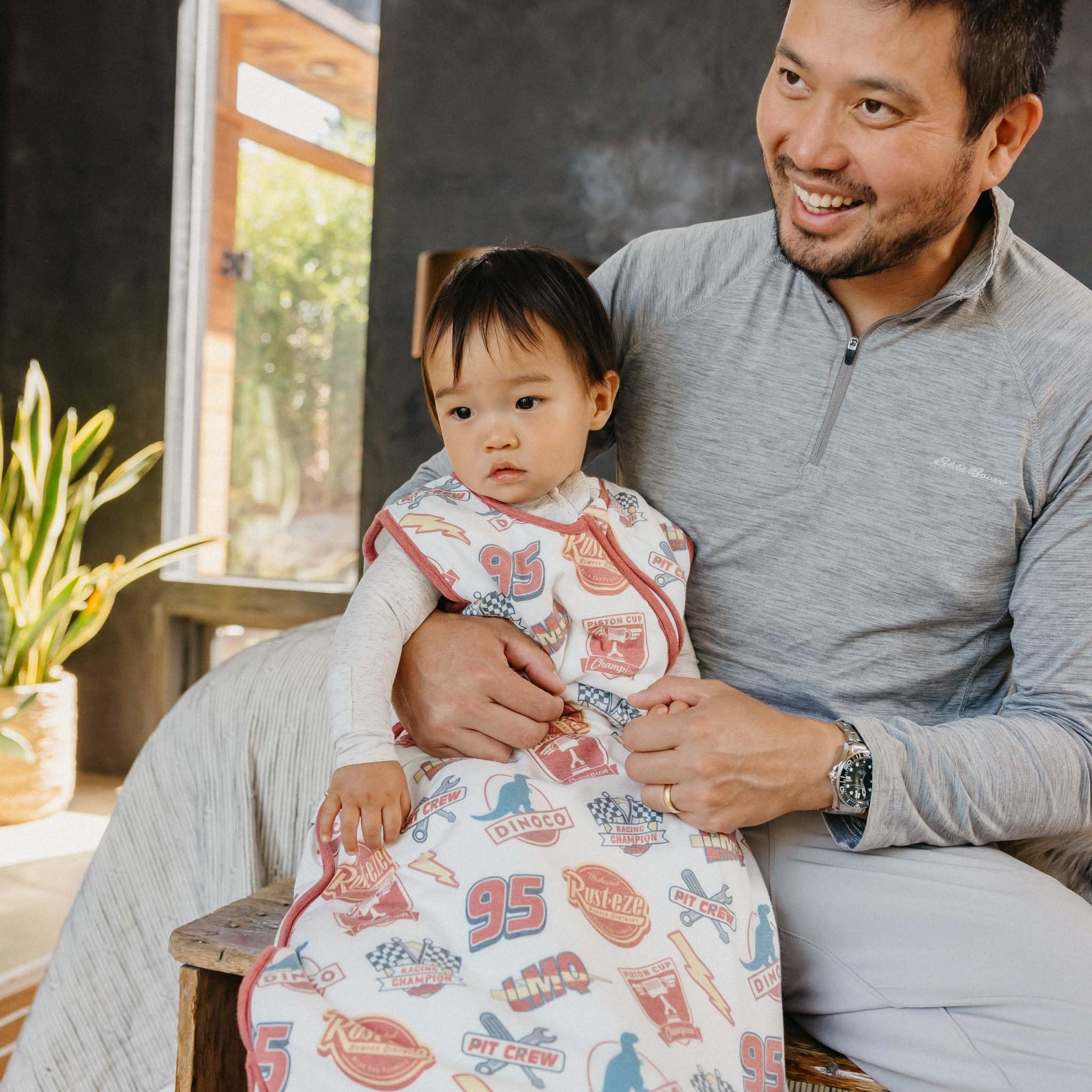 Three-layer knit sleep bag delivers soft, breathable warmth.