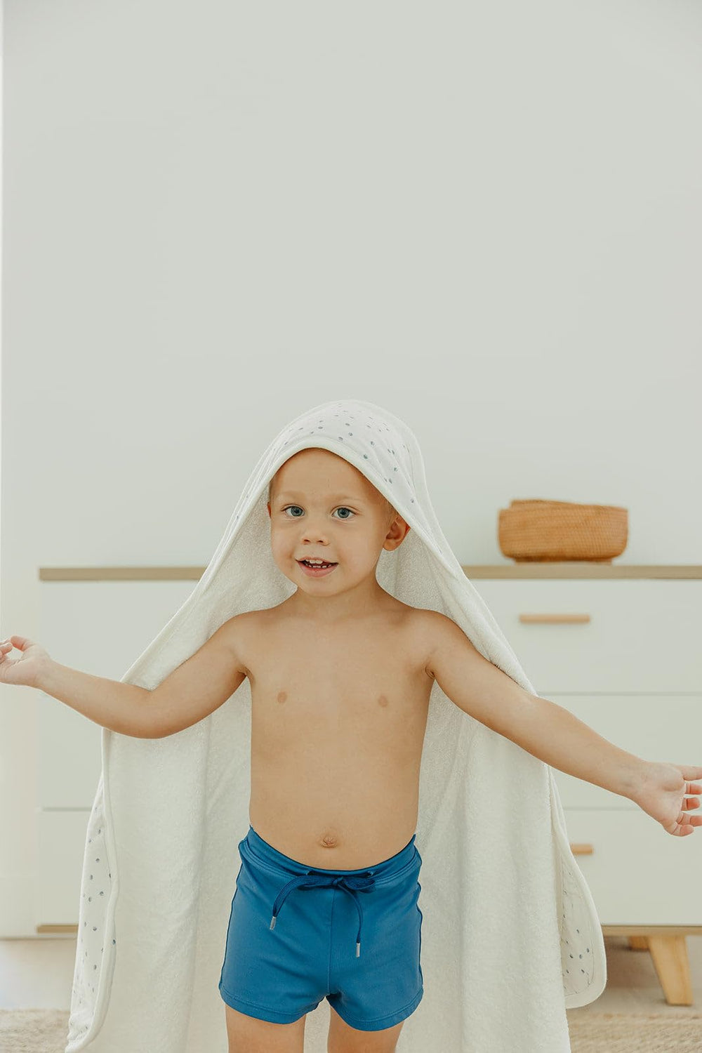 Copper Pearl toddler hooded towel 50x29.5 in for growing kids.