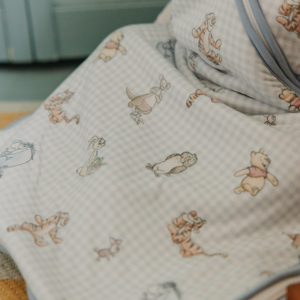 Copper Pearl Winnie Pooh sleep bag zipper detail for easy on-off