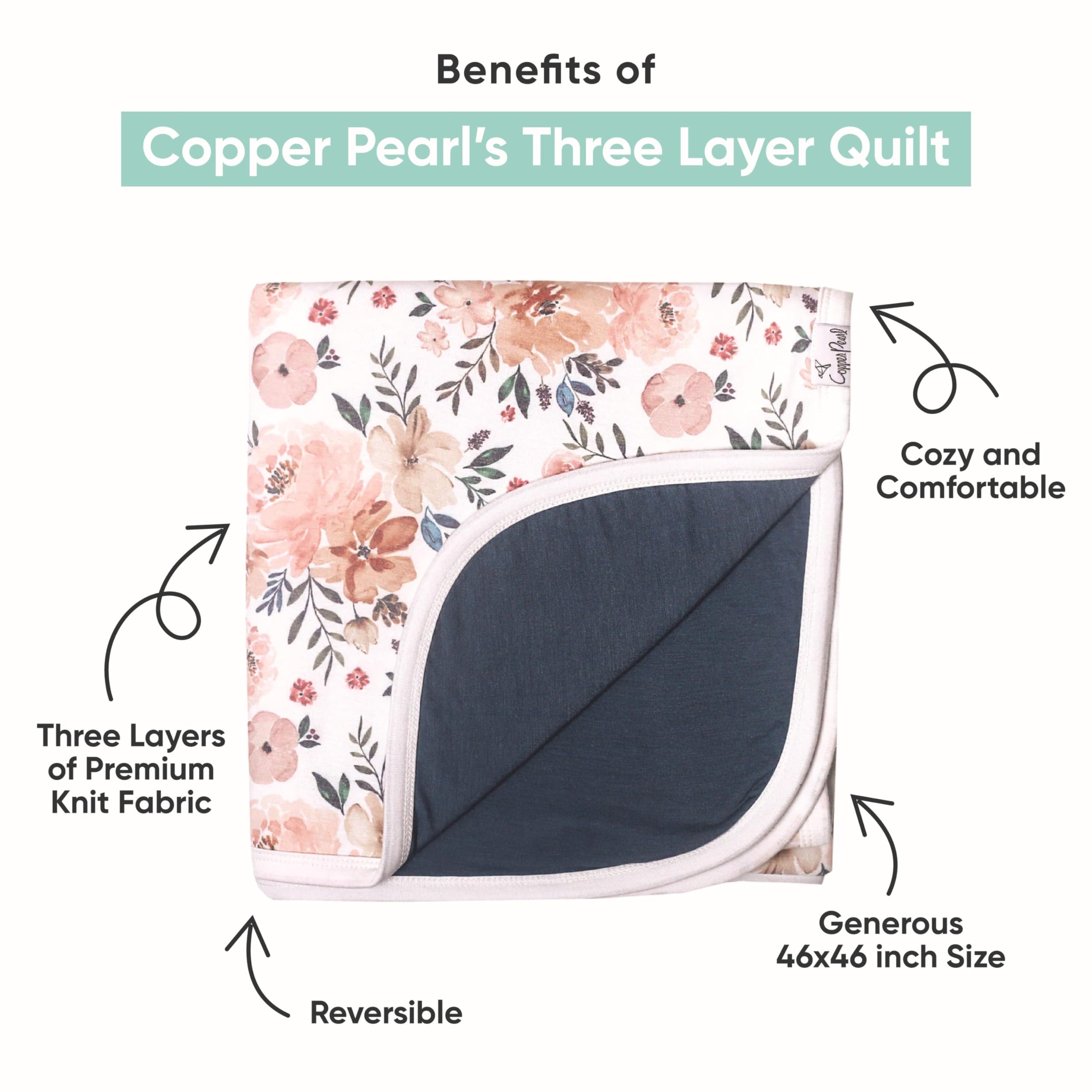 Copper Pearl Wizarding World quilt knit detail highlights ultra-soft three-layer construction for cozy snuggles