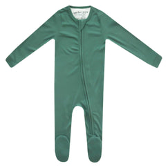 Copper Pearl zip-up footie pajama in breathable knit fabric for gentle baby wear