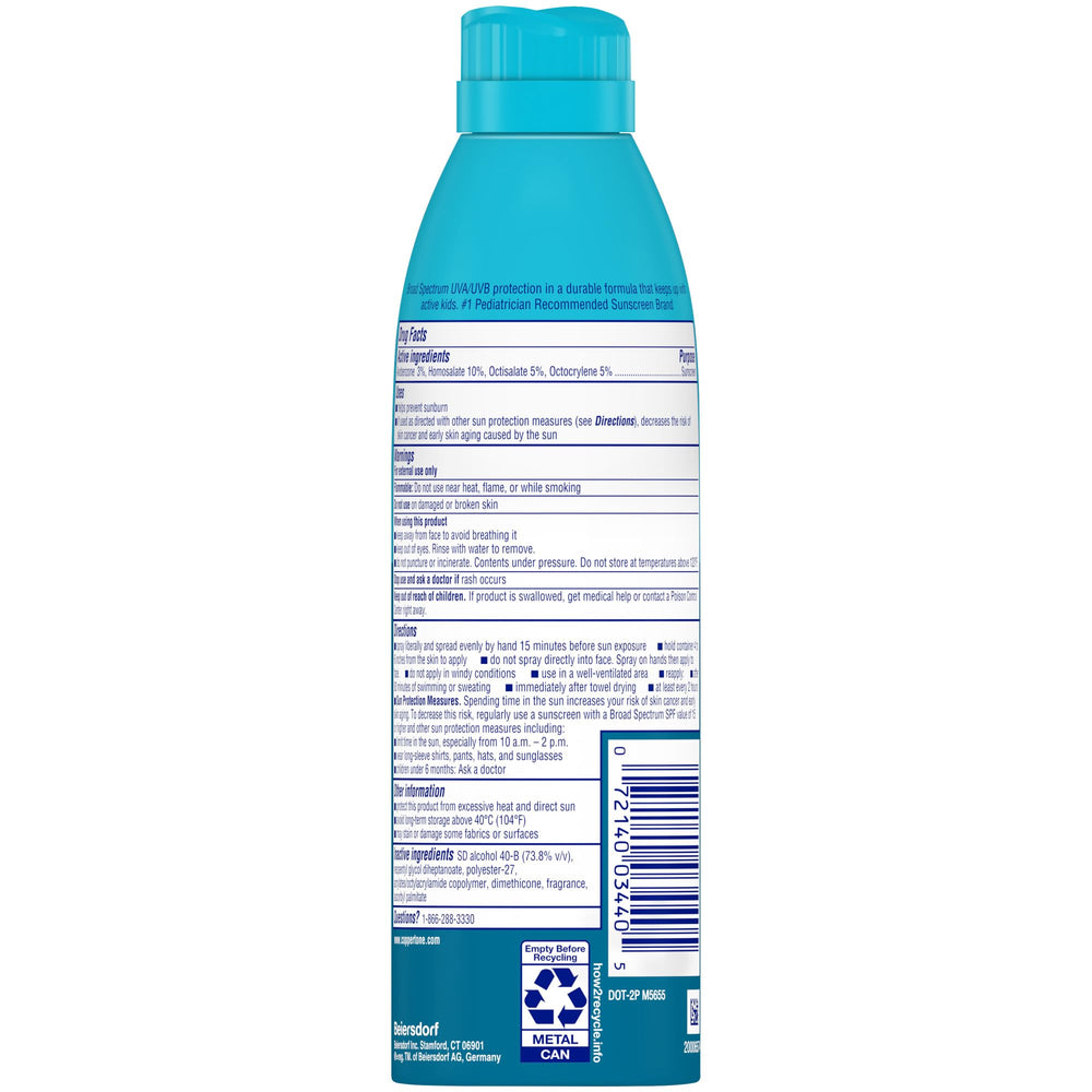 Coppertone Kids Sunscreen Spray SPF 50 shows quick, even coverage from any angle.