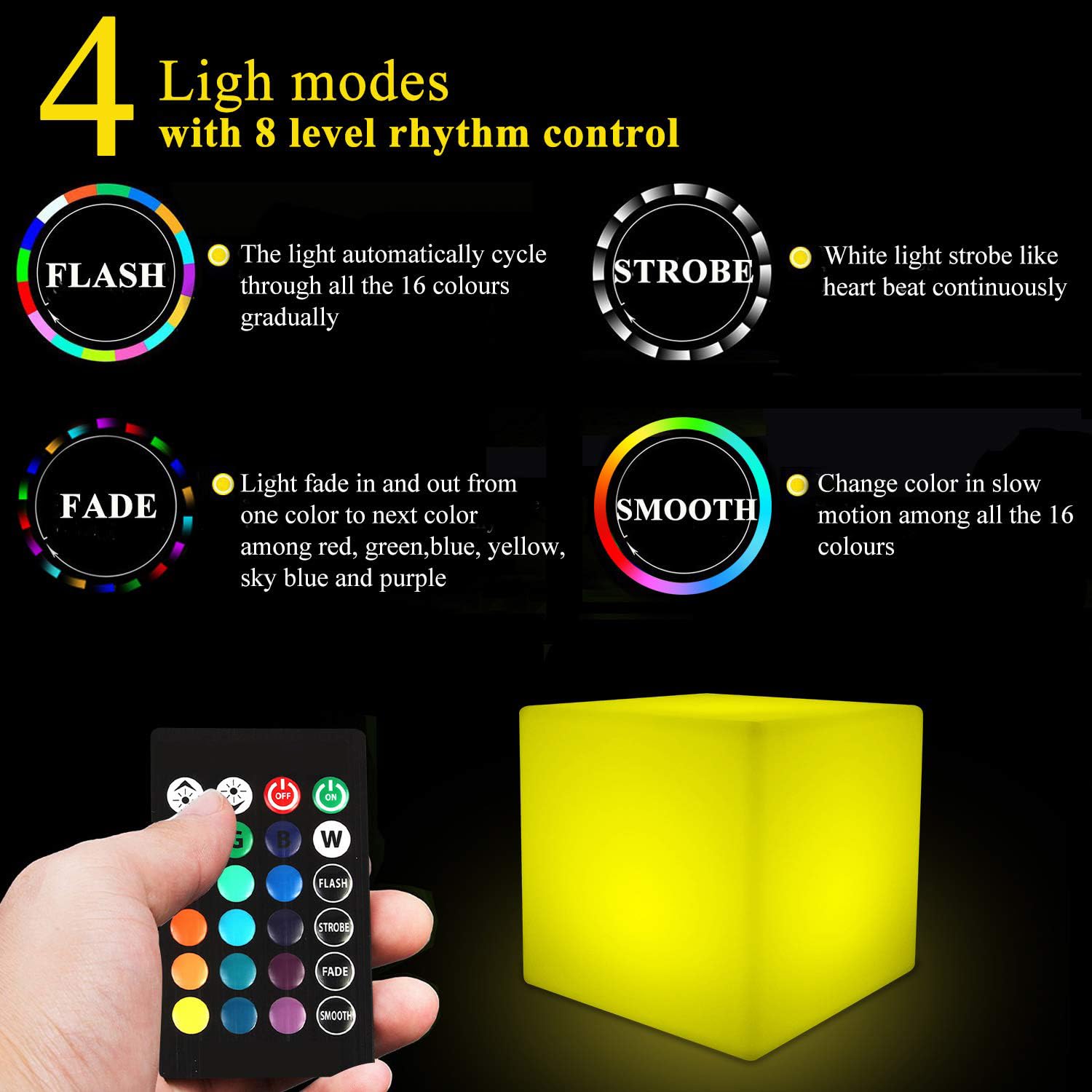 COPU cordless rechargeable cube night light ideal for camping and travel.
