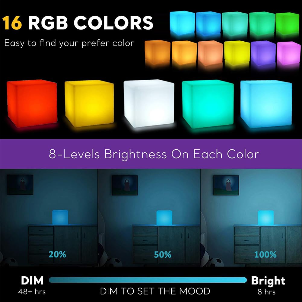 COPU RGB color-changing tesseract lamp with remote for easy mood shifts.