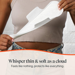 Cloud-like topsheet texture on a Cora pad for soft comfort.
