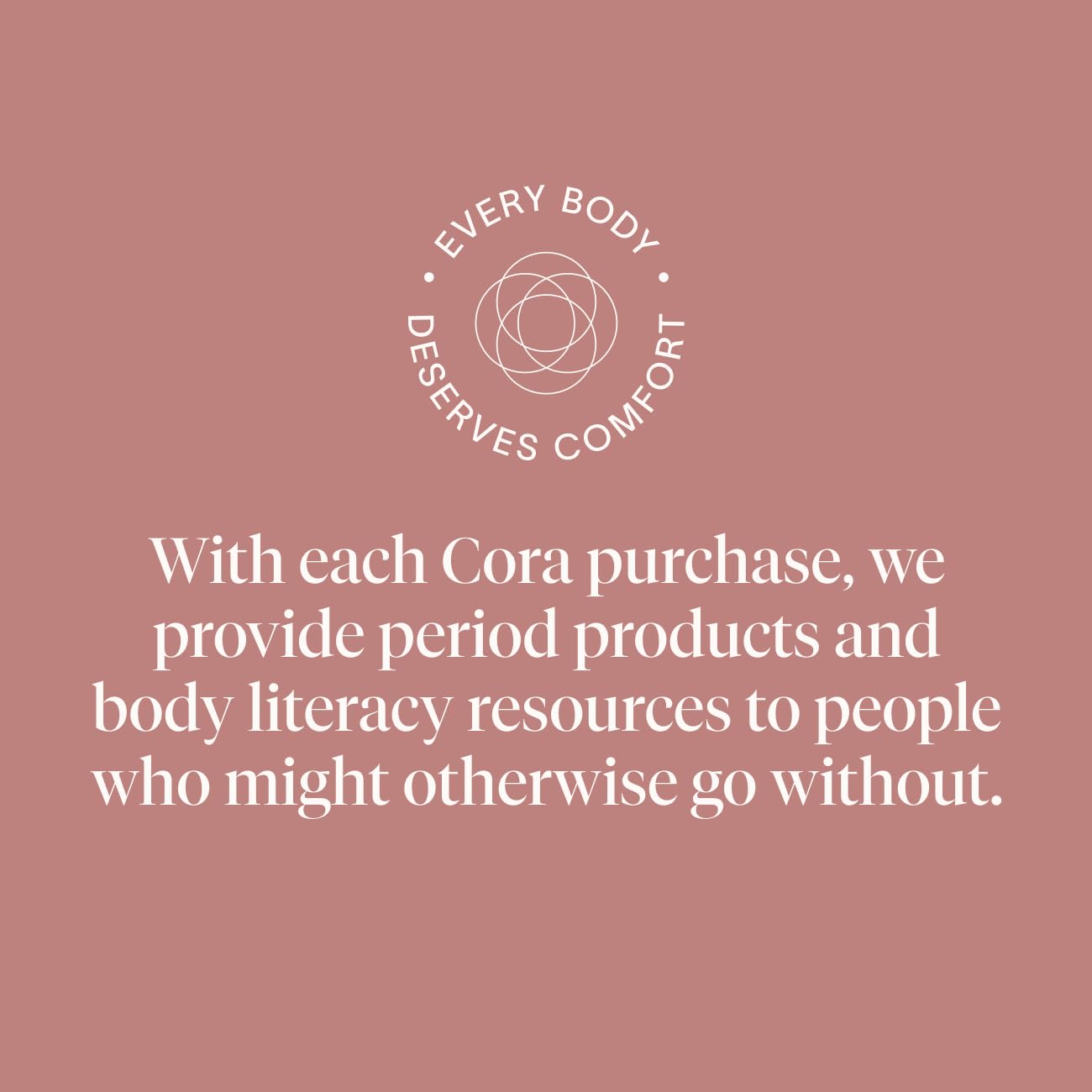 Cora ethical initiative support reflects a purchase impact on access and education.