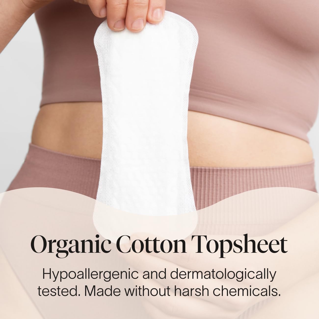 Cora long liner, individually wrapped, extended coverage for longer wear.