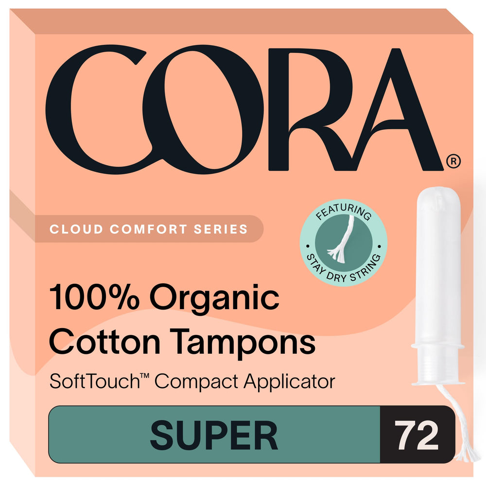 Cora Organic Tampons show absorb-from-all-angles design for reliable protection.