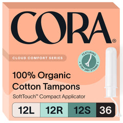 Cora Organic Tampons Multipack with 12 Light for light days and flexible protection