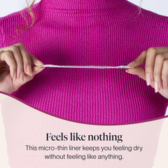 Cora soft, flexible liner worn underwear for comfortable all-day wear.