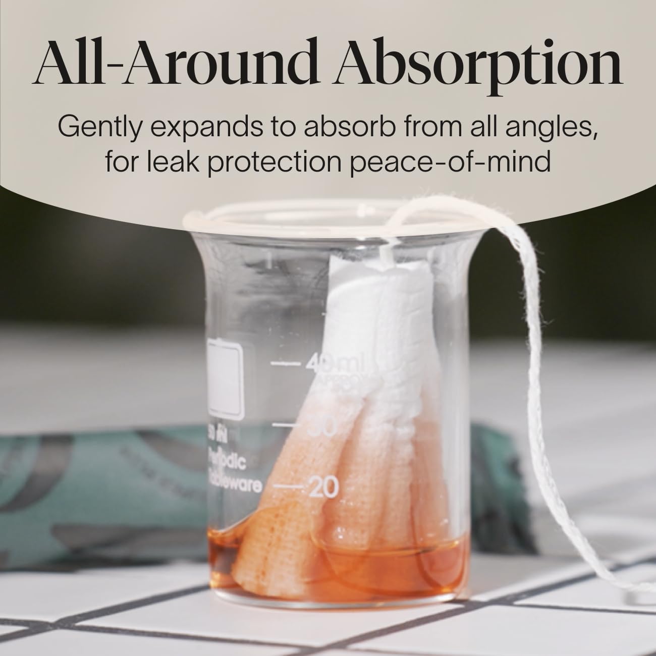 Cora StayDry string is water-repellent for tidy removal.