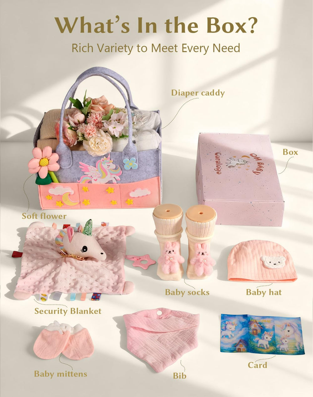 Coralogo diaper caddy with removable dividers for grab-and-go baby care.
