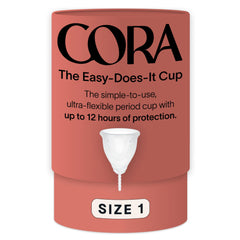 Cora menstrual cup Size 1 made of soft silicone for comfortable wear