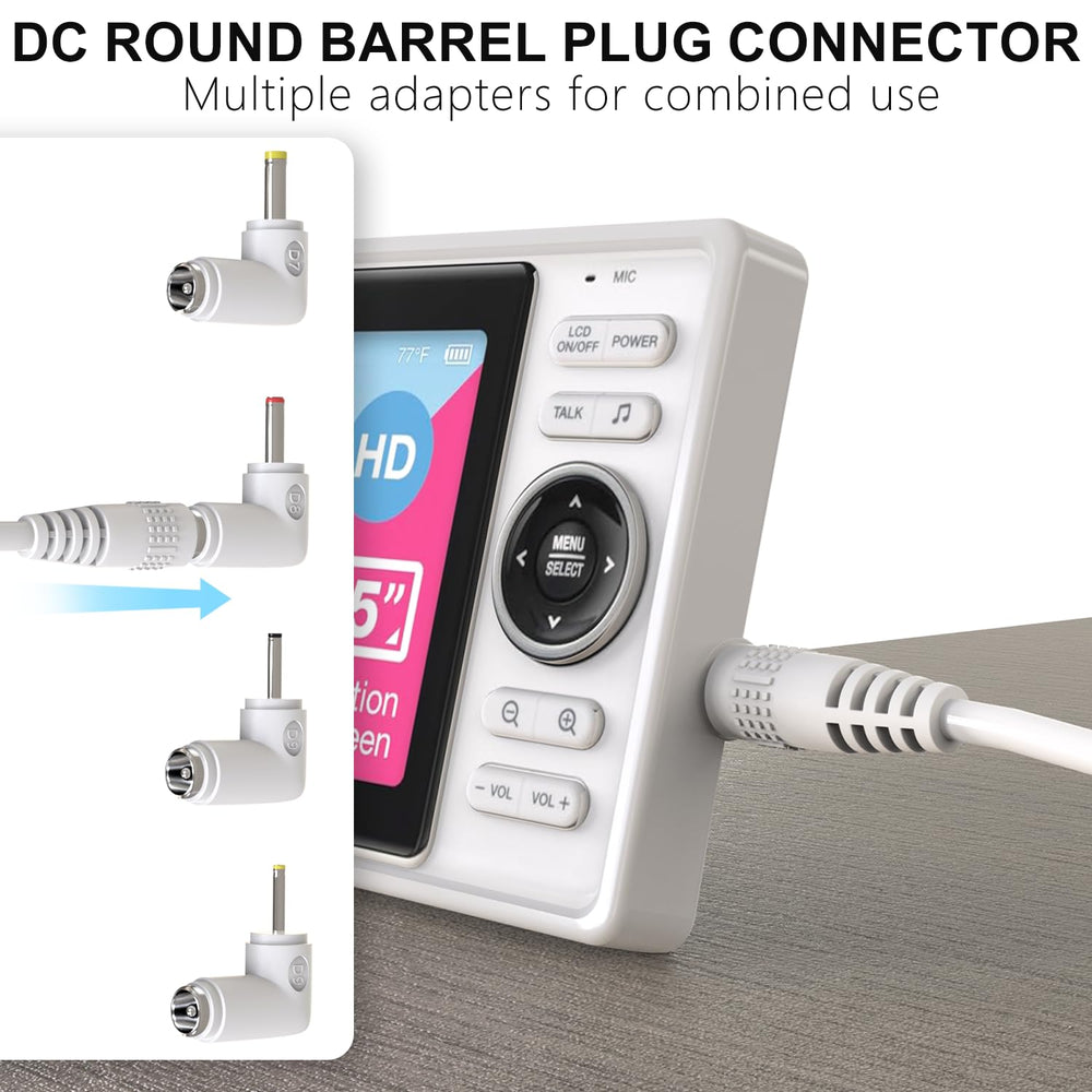 Cordro universal 5V power cord with VM819 adapter supports 5V monitors at bedside.