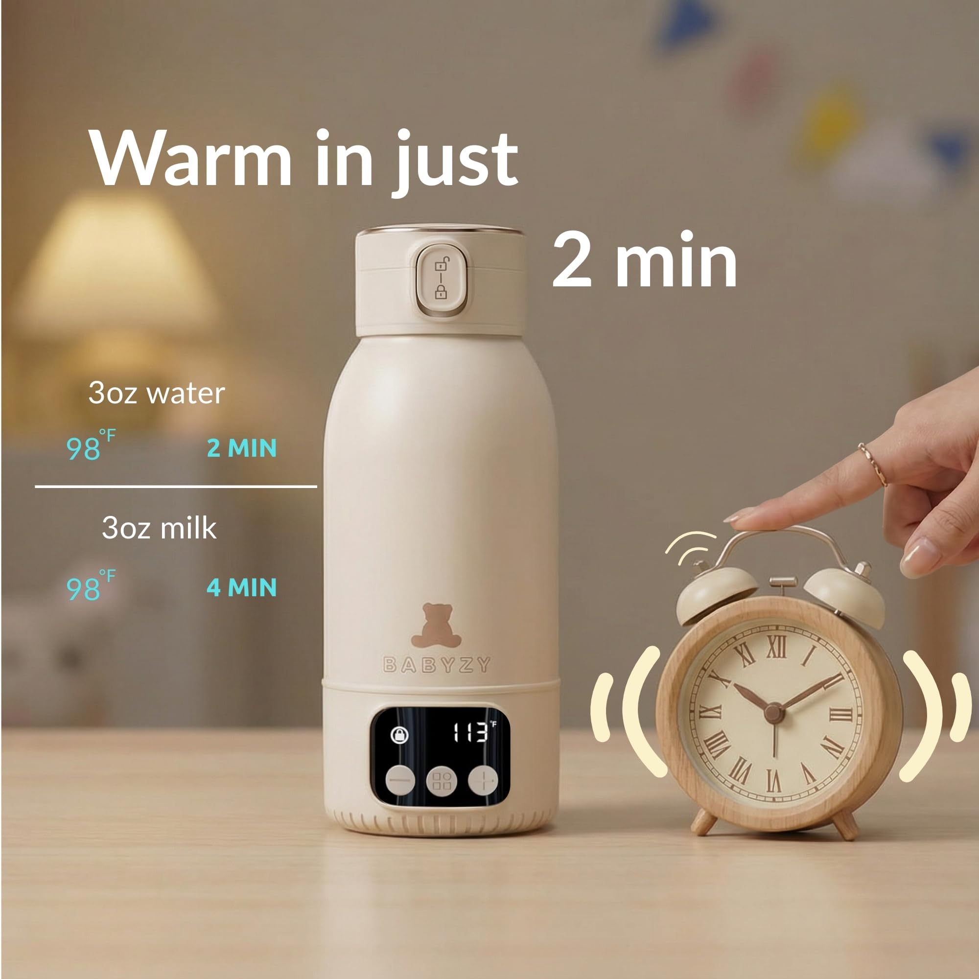 CORE BABYZE 10000mAh battery enables multiple feeds before recharge.