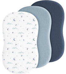 Coreeky baby muslin bassinet sheet close-up showing soft, breathable fabric.
