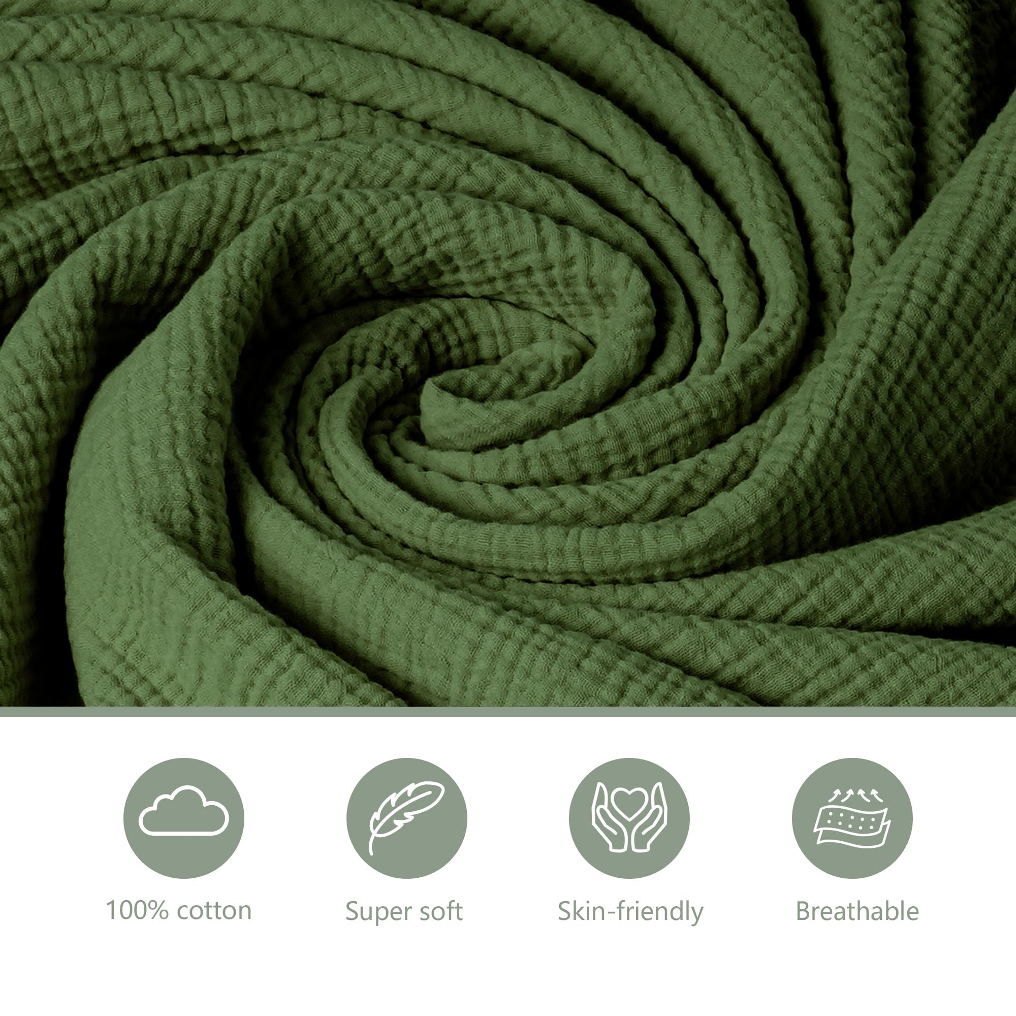 Coreeky leaf-pattern muslin cover fits standard changing pads securely.