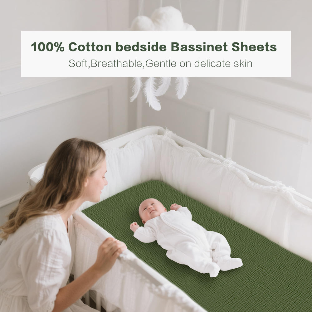 Coreeky muslin sheets folded for compact nursery storage