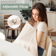 Coreeky nursing cover highlighting adjustable neck strap for personalized fit