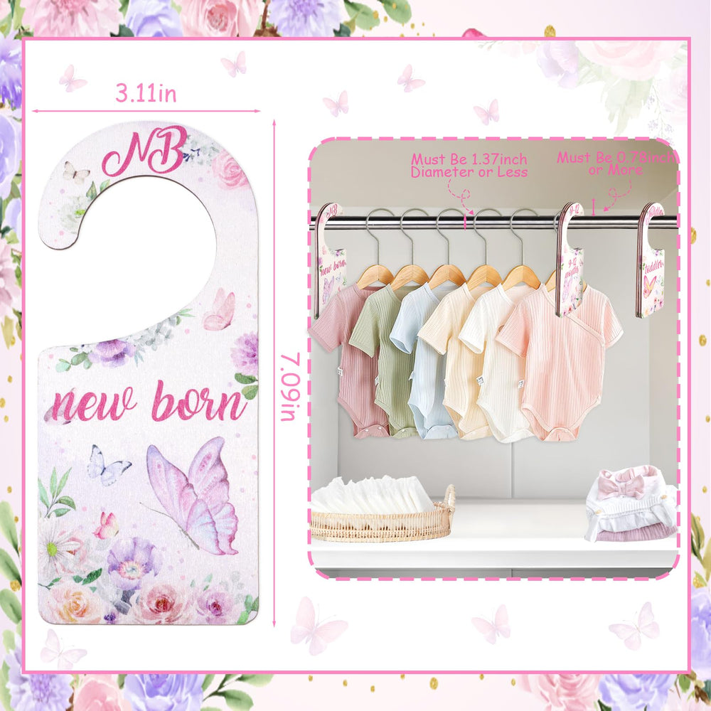 CORNER LACE floral closet dividers brighten nursery and label sizes clearly