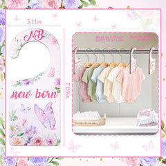 CORNER LACE floral closet dividers brighten nursery and label sizes clearly