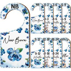 CORNER LACE blueberry wooden dividers – front view for organized newborn to toddler outfits.